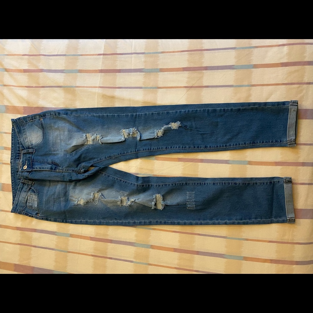 Distressed jeans
